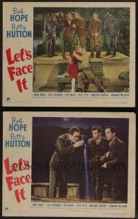 5g944 LET'S FACE IT 2 LCs '43 great images of uniformed Bob Hope, Betty Hutton, Joe Sawyer!