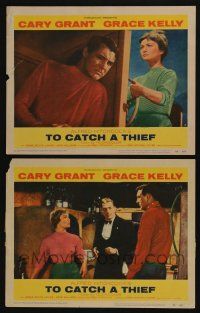 5g988 TO CATCH A THIEF 2 LCs '55 Cary Grant and Brigitte Auber, Alfred Hitchcock directed!