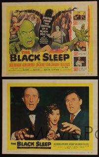5g082 BLACK SLEEP 8 LCs '56 Lon Chaney Jr., Bela Lugosi, Tor Johnson, terror-drug wakes the dead!
