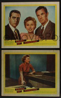 5g823 CRIME OF PASSION 3 LCs '57 sexy Barbara Stanwyck, Sterling Hayden, Raymond Burr!