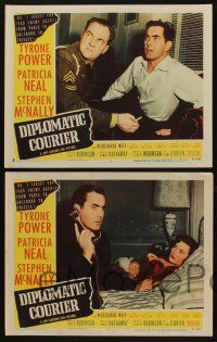 5g636 DIPLOMATIC COURIER 6 LCs '52 cool images of Tyrone Power, Stephen McNally, Karl Malden!