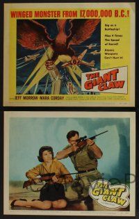 5g219 GIANT CLAW 8 LCs '57 Jeff Morrow, Mara Corday, Fred F. Sears directed, cool sci-fi images!
