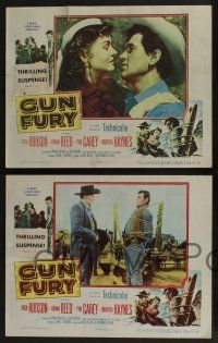 5g241 GUN FURY 8 LCs '53 Phil Carey steals Donna Reed & leaves Rock Hudson to die, 3-D!