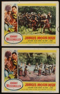 5g838 JUNGLE MOON MEN 3 LCs '55 Johnny Weissmuller as himself with Jean Byron & Kimba the chimp!