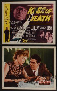 5g304 KISS OF DEATH 8 LCs '47 Victor Mature, Brian Donlevy, Coleen Gray, film noir classic!