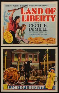 5g312 LAND OF LIBERTY 8 LCs '39 Cecil B. DeMille's patriotic epic of U.S. history w/139 famed stars