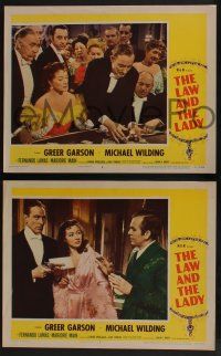 5g843 LAW & THE LADY 3 LCs '51 Greer Garson, Michael Wilding, great casino image!