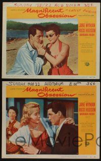5g765 MAGNIFICENT OBSESSION 4 LCs '54 Jane Wyman w/Rock Hudson, Douglas Sirk directed!