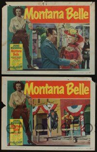 5g771 MONTANA BELLE 4 LCs '52 George Brent, sexy Jane Russell, that Outlaw woman is back!