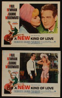 5g385 NEW KIND OF LOVE 8 LCs '63 Paul Newman loves Joanne Woodward, great romantic images!