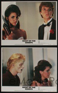 5g387 NIGHT OF THE CREEPS 8 LCs '86 Jason Lively, Jill Whitlow, wacky zombie images!