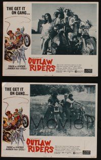 5g407 OUTLAW RIDERS 8 LCs '71 great border art of wacky bikers, tough as leather, harder than steel