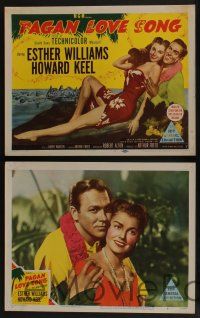 5g408 PAGAN LOVE SONG 8 LCs '50 great images of sexy tropical Esther Williams, Howard Keel!