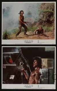5g436 RAMBO FIRST BLOOD PART II 8 LCs '85 cool images of one man army Sylvester Stallone!