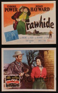 5g439 RAWHIDE 8 LCs '51 Tyrone Power & pretty Susan Hayward in western action!