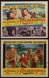 5g489 SNOWS OF KILIMANJARO 8 LCs '52 big game hunters Gregory Peck & Ava Gardner in Africa!