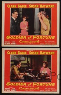 5g790 SOLDIER OF FORTUNE 4 LCs '55 Clark Gable, gorgeous Susan Hayward, Michael Rennie, Dmytryk!