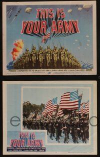 5g532 THIS IS YOUR ARMY 8 LCs '54 patriotic tc art of soldiers marching in formation, cool images!