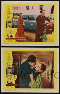 5g628 WITNESS TO MURDER 7 LCs '54 Barbara Stanwyck & George Sanders, film noir!