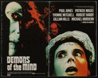 5h572 DEMONS OF THE MIND English pressbook '72 Hammer, creepy image of man looking through keyhole!