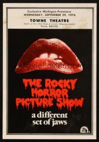 5h044 ROCKY HORROR PICTURE SHOW herald '75 classic close up lips image, a different set of jaws!