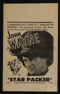 5h047 STAR PACKER herald R40s great super close up of young cowboy John Wayne, whirlwind of action!