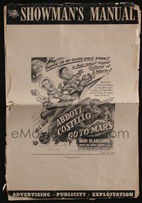 5h456 ABBOTT & COSTELLO GO TO MARS pressbook '53 art of wacky astronauts Bud & Lou in outer space!