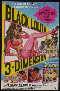 5h490 BLACK LOLITA pressbook '74 Collim 3-D art of sexy Yolanda Love as Miss Black Galaxy!