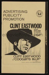 5h543 COOGAN'S BLUFF pressbook '68 Clint Eastwood in New York City, directed by Don Siegel!
