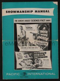 5h561 DATE WITH DEATH/HIDEOUS SUN DEMON pressbook '69 the screen's biggest science-fact show!