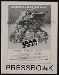 5h594 EMPIRE STRIKES BACK pressbook '80 George Lucas sci-fi classic, cool artwork by Tom Jung!