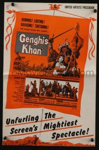 5h634 GENGHIS KHAN pressbook '53 blood-stained blazing adventure of the ruthless Mongol!