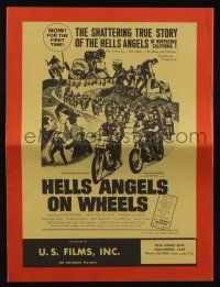 5h665 HELLS ANGELS ON WHEELS pressbook '67 shattering true story of the Hells Angels of California
