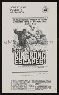 5h727 KING KONG ESCAPES pressbook '68 Ishiro Honda's Kingukongu no Gyakushu, cool monster images!