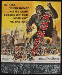 5h733 KONGA pressbook '61 great artwork of giant angry ape terrorizing city by Reynold Brown!