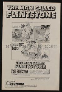 5h777 MAN CALLED FLINTSTONE pressbook '66 Hanna-Barbera, Fred, Barney, Wilma & Betty, spy spoof!
