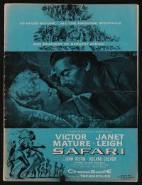 5h873 SAFARI pressbook '56 Victor Mature, Janet Leigh, cool artwork of jungle adventure!