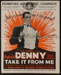 5h928 TAKE IT FROM ME pressbook '26 Reginald Denny will inherit a fortune if he can run a business!
