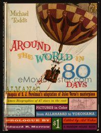 5h059 AROUND THE WORLD IN 80 DAYS hardcover souvenir program book '56 Jules Verne adventure epic!