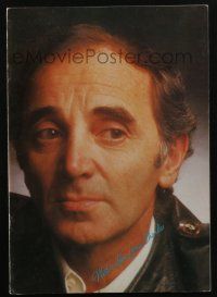5h069 CHARLES AZNAVOUR souvenir program book '80s when he appeared live on stage!