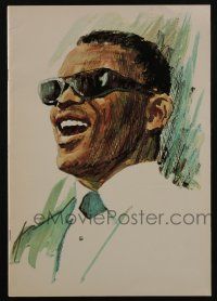 5h134 RAY CHARLES souvenir program book '67 great cover art of the blind blues singer + photos!