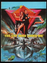 5h149 SPY WHO LOVED ME souvenir program book '77 art of Roger Moore as James Bond 007 by Bob Peak!