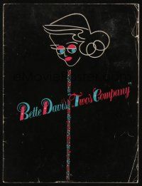5h165 TWO'S COMPANY stage play souvenir program book '52 Bette Davis on Broadway!