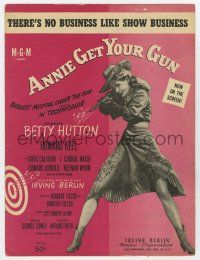 5h178 ANNIE GET YOUR GUN sheet music '50 Betty Hutton, There's No Business Like Show Business!