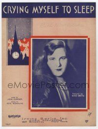 5h216 CRYING MYSELF TO SLEEP sheet music '30 the popular song featured by Kate Smith!