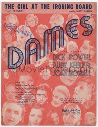 5h217 DAMES sheet music '34 Busby Berkeley musical, The Girl at the Ironing Board!