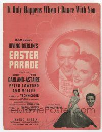 5h228 EASTER PARADE sheet music '48 Garland & Astaire, It Only Happens When I Dance With You!