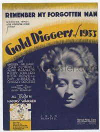 5h253 GOLD DIGGERS OF 1933 sheet music '33 Joan Blondell, Harris art, Remember My Forgotten Man!