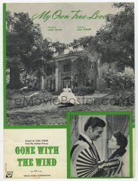 5h256 GONE WITH THE WIND sheet music R60s Clark Gable & Vivien Leigh, My Own True Love!