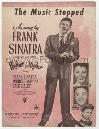 5h271 HIGHER & HIGHER sheet music '43 young Frank Sinatra, Jack Haley, The Music Stopped!